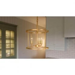 Abner 3-Light Aged Brass Pendant by Quoizel -Quoizel Sales aged brass quoizel chandeliers abr2814ab 31 1000