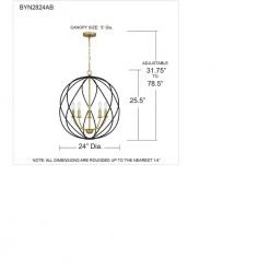 Bryn 5-Light Aged Brass Globe Pendant by Quoizel -Quoizel Sales aged brass quoizel chandeliers byn2824ab 76 1000