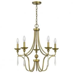 Joules 5-Light Aged Brass Candle-Style Chandelier by Quoizel -Quoizel Sales aged brass quoizel chandeliers jou5025ab c3 1000
