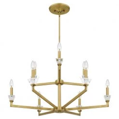 Lottie 9-Light Aged Brass Chandelier by Quoizel -Quoizel Sales aged brass quoizel chandeliers lot5034ab 1f 1000