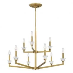 Lottie 9-Light Aged Brass Chandelier by Quoizel -Quoizel Sales aged brass quoizel chandeliers lot5034ab 4f 1000