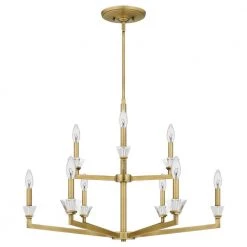 Lottie 9-Light Aged Brass Chandelier by Quoizel -Quoizel Sales aged brass quoizel chandeliers lot5034ab c3 1000