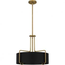 Hanley 4-Light Aged Brass Standard Pendant by Quoizel -Quoizel Sales aged brass quoizel chandeliers qp5596ab 4f 1000