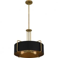 Hanley 4-Light Aged Brass Standard Pendant by Quoizel -Quoizel Sales aged brass quoizel chandeliers qp5596ab c3 1000