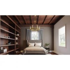 Valens 6-Light Aged Brass Chandelier with Clear Reeded Glass by Quoizel -Quoizel Sales aged brass quoizel chandeliers vls5028ab 31 1000