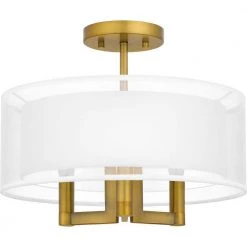 Bodnar 15 in. 3-Light Aged Brass Semi-Flush Mount by Quoizel -Quoizel Sales aged brass quoizel flush mount lights qsf5576ab 4f 1000