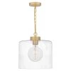 Abner 1-Light Aged Brass Mini Pendant by Quoizel