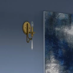 Joules 1-Light Aged Brass Wall Sconce by Quoizel -Quoizel Sales aged brass quoizel vanity lighting jou8701ab 1f 1000