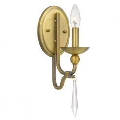 Joules 1-Light Aged Brass Wall Sconce by Quoizel -Quoizel Sales aged brass quoizel vanity lighting jou8701ab c3 1000