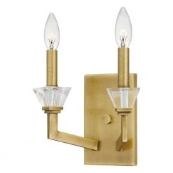 Lottie 2-Light Aged Brass Wall Sconce by Quoizel -Quoizel Sales aged brass quoizel vanity lighting lot8708ab 4f 1000