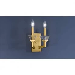 Lottie 2-Light Aged Brass Wall Sconce by Quoizel -Quoizel Sales aged brass quoizel vanity lighting lot8708ab e1 1000