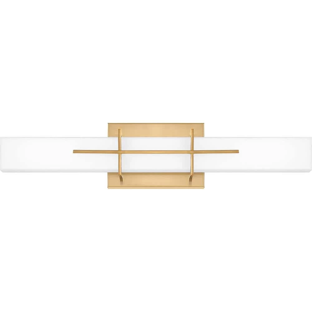 Gemini 22.5 in. Aged Brass Integrated LED Vanity Light by Quoizel 3 Gemini 22.5 in. Aged Brass Integrated LED Vanity Light by Quoizel