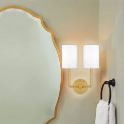 Josephs 2-Light Aged Brass Wall Sconce by Quoizel -Quoizel Sales aged brass quoizel vanity lighting qw16132ab 40 1000