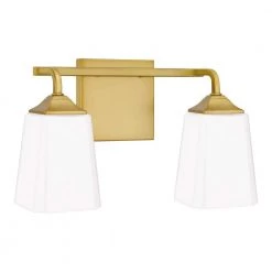 Thoresby 14 in. 2-Light Aged Brass Vanity Light by Quoizel -Quoizel Sales aged brass quoizel vanity lighting tho8614ab 4f 1000