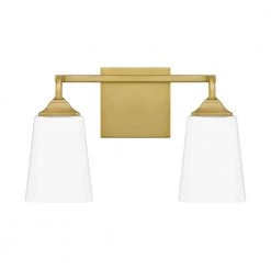 Thoresby 14 in. 2-Light Aged Brass Vanity Light by Quoizel