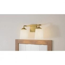 Thoresby 14 in. 2-Light Aged Brass Vanity Light by Quoizel -Quoizel Sales aged brass quoizel vanity lighting tho8614ab c3 1000