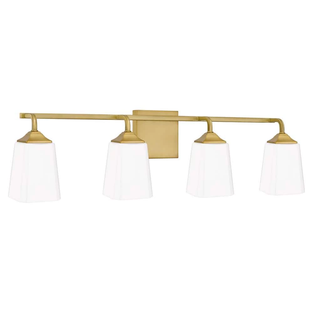 Thoresby 31 in. 4-Light Aged Brass Vanity Light by Quoizel 7 Thoresby 31 in. 4-Light Aged Brass Vanity Light by Quoizel - Image 5