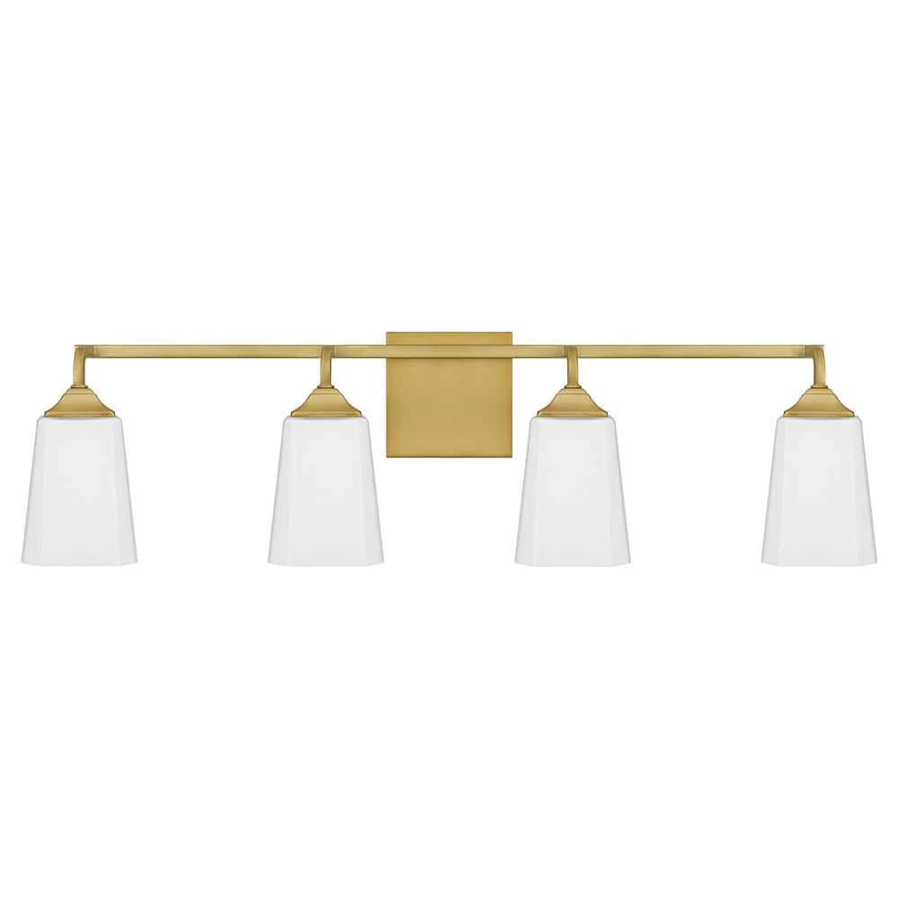 Thoresby 31 in. 4-Light Aged Brass Vanity Light by Quoizel 6 Thoresby 31 in. 4-Light Aged Brass Vanity Light by Quoizel - Image 4