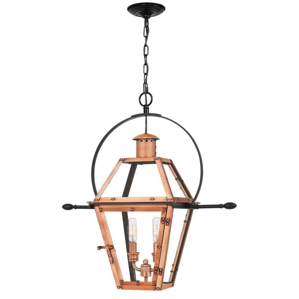 Rue De Royal 2-Light Aged Copper Pendant with Clear Glass by Quoizel 3 Rue De Royal 2-Light Aged Copper Pendant with Clear Glass by Quoizel