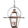 Rue De Royal 4-Light Aged Copper Pendant with Clear Glass by Quoizel