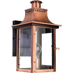 Chalmers 1-Light Copper Outdoor Wall Lantern Sconce by Quoizel