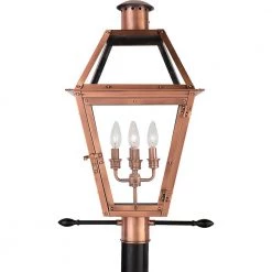 Rue De Royal 1-Light Aged Copper Outdoor Post Lantern by Quoizel -Quoizel Sales aged copper quoizel post light sets ro9014ac 1f 1000