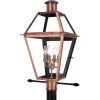 Rue De Royal 1-Light Aged Copper Outdoor Post Lantern by Quoizel -Quoizel Sales aged copper quoizel post light sets ro9014ac 64 1000