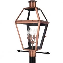 Rue De Royal 1-Light Aged Copper Outdoor Post Lantern by Quoizel
