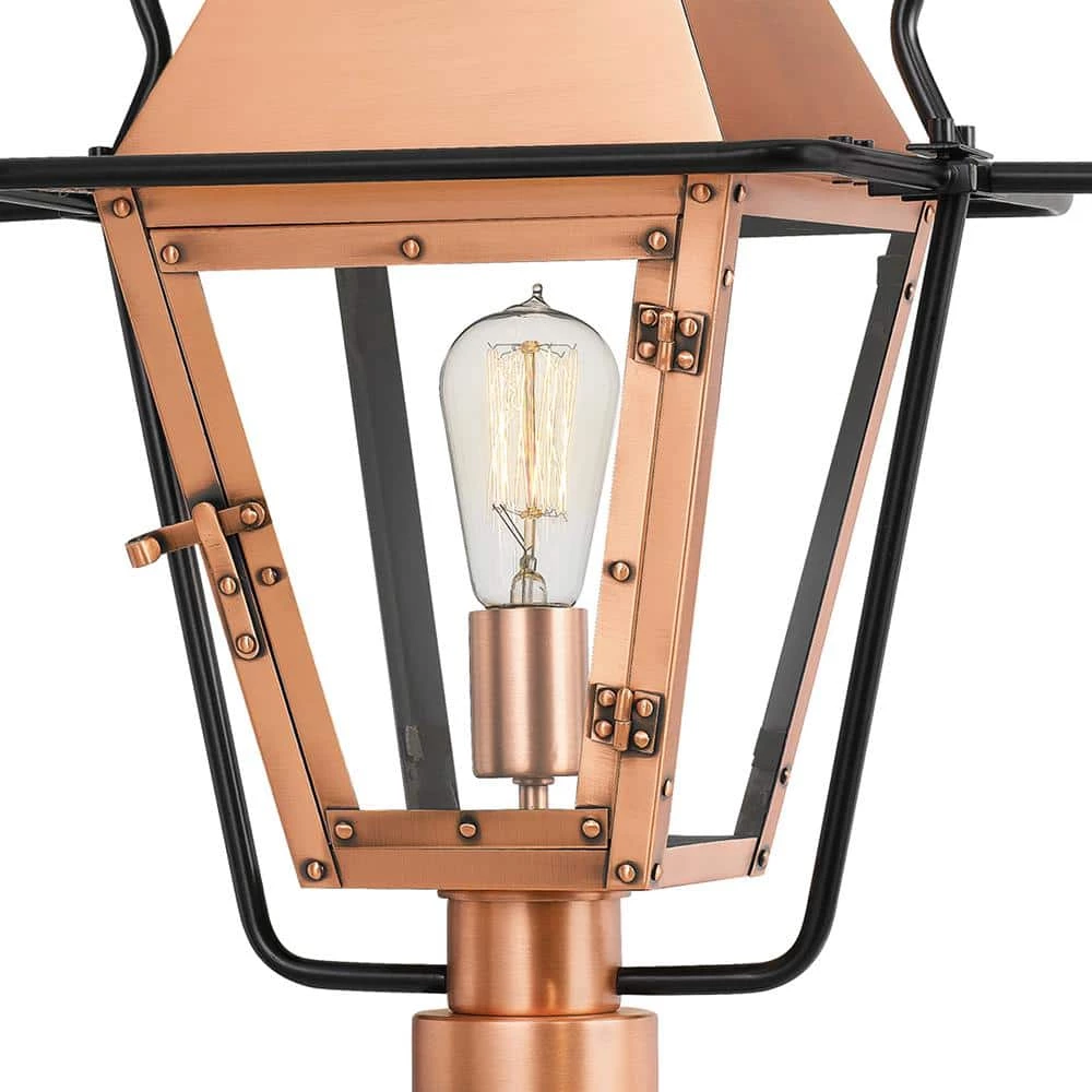 Rue De Royal 1-Light Aged Copper Outdoor Post Lantern by Quoizel 4 Rue De Royal 1-Light Aged Copper Outdoor Post Lantern by Quoizel - Image 2