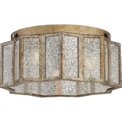 Shrine 16 in. 3-Light Aged Gold Flush Mount by Quoizel
