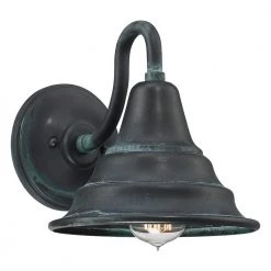 Carmel 1-Light Aged Verde Outdoor Wall Lantern Sconce by Quoizel