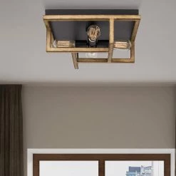 Spencer 16 in. 4-Light Aged Walnut Flush Mount by Quoizel -Quoizel Sales aged walnut quoizel flush mount lights qf5230awn 44 1000