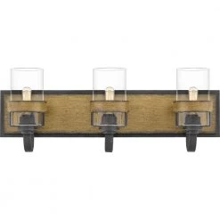 Finch 3-Light Aged Walnut Vanity Light by Quoizel