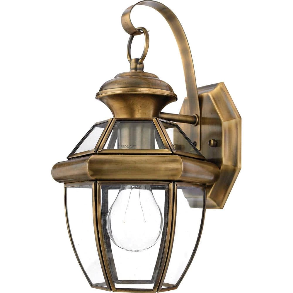 Newbury 1-Light Brass Outdoor Wall Lantern Sconce by Quoizel 3 Newbury 1-Light Brass Outdoor Wall Lantern Sconce by Quoizel