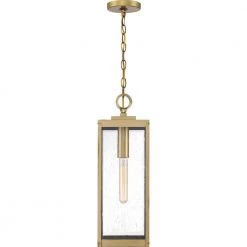 Westover 1-Light Antique Brass Chandelier with Clear Seeded Glass by Quoizel -Quoizel Sales antique brass quoizel pendant lights wvr1507a 1f 1000