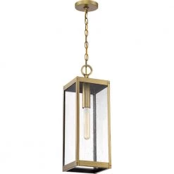 Westover 1-Light Antique Brass Chandelier with Clear Seeded Glass by Quoizel -Quoizel Sales antique brass quoizel pendant lights wvr1507a 4f 1000