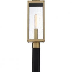 Westover 1-Light Antique Brass Outdoor Post Lantern by Quoizel -Quoizel Sales antique brass quoizel post light sets wvr9007a 44 1000