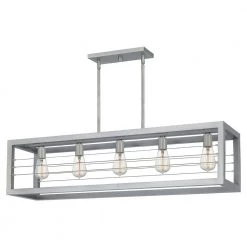 Awendaw 5-Light Antique Nickel Linear Chandelier by Quoizel