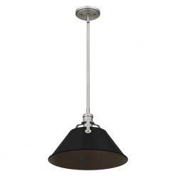 Jessup 1-Light Antique Nickel Mini Pendant with Matte Black Shade by Quoizel -Quoizel Sales antique nickel quoizel pendant lights qpp5343an 1f 1000