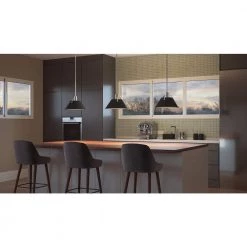 Jessup 1-Light Antique Nickel Mini Pendant with Matte Black Shade by Quoizel -Quoizel Sales antique nickel quoizel pendant lights qpp5343an 31 1000