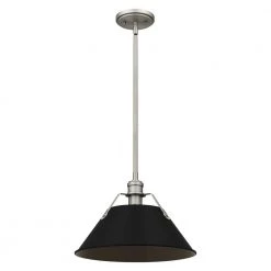Jessup 1-Light Antique Nickel Mini Pendant with Matte Black Shade by Quoizel -Quoizel Sales antique nickel quoizel pendant lights qpp5343an 4f 1000