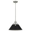 Jessup 1-Light Antique Nickel Mini Pendant with Matte Black Shade by Quoizel -Quoizel Sales antique nickel quoizel pendant lights qpp5343an 64 1000