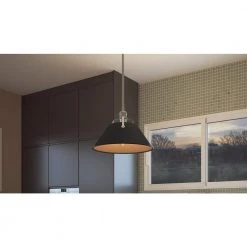 Jessup 1-Light Antique Nickel Mini Pendant with Matte Black Shade by Quoizel -Quoizel Sales antique nickel quoizel pendant lights qpp5343an e1 1000