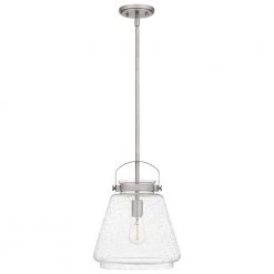 Stella 1-Light Antique Nickel Mini Pendant with Clear Seeded Glass by Quoizel -Quoizel Sales antique nickel quoizel pendant lights stls1512an c3 1000