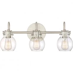 Andrews 3-Light Antique Nickel Vanity Light by Quoizel