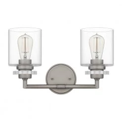 Jaspar 16 in. 2-Light Antique Nickel Vanity Light by Quoizel -Quoizel Sales antique nickel quoizel vanity lighting jsp8616an 4f 1000