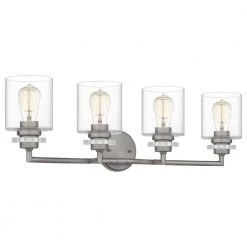 Jaspar 30.5 in. 4-Light Antique Nickel Vanity Light by Quoizel -Quoizel Sales antique nickel quoizel vanity lighting jsp8630an 4f 1000