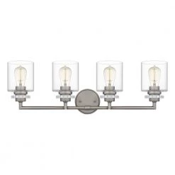 Jaspar 30.5 in. 4-Light Antique Nickel Vanity Light by Quoizel