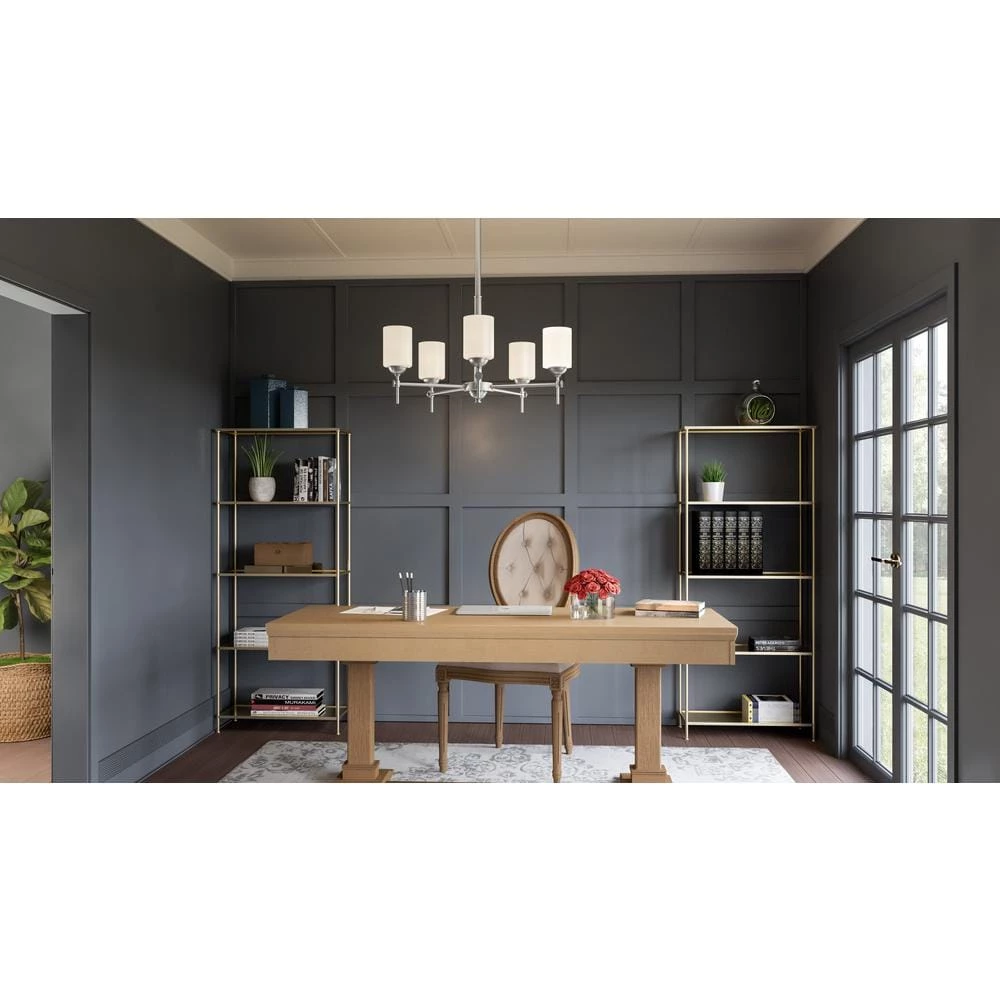 Aria 5-Light Antique Polished Nickel Chandelier with Opal Glass by Quoizel 11 Aria 5-Light Antique Polished Nickel Chandelier with Opal Glass by Quoizel - Image 9