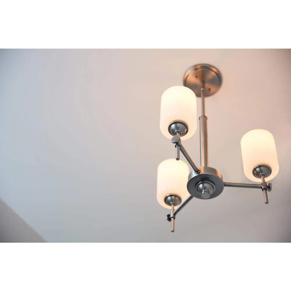 Aria 17 in. 3-Light Antique Polished Nickel Semi-Flush Mount with Opal Glass by Quoizel 6 Aria 17 in. 3-Light Antique Polished Nickel Semi-Flush Mount with Opal Glass by Quoizel - Image 4